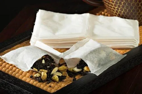 50 bolsas de té vacías con sellado térmico, papel de filtro para hierbas, sueltas, 2.5 x 2.75 bolsas de té