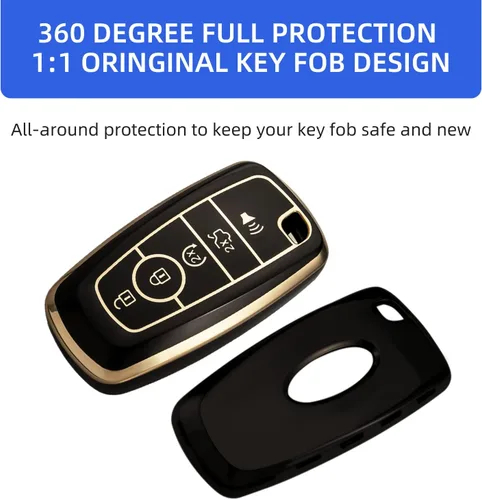Miniatura 3 de Funda para llavero OFFCURVE para Ford, estuche de llave de TPU premium con protección completa compatible con Ford Fusion Explorer Escape F150 F250