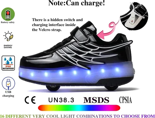 Miniatura 2 de Roller Skate Shoes for Kids Boys Girls LED Roller Sneakers Light Up Fashion Flashing Wheels Shoes Rechargeable