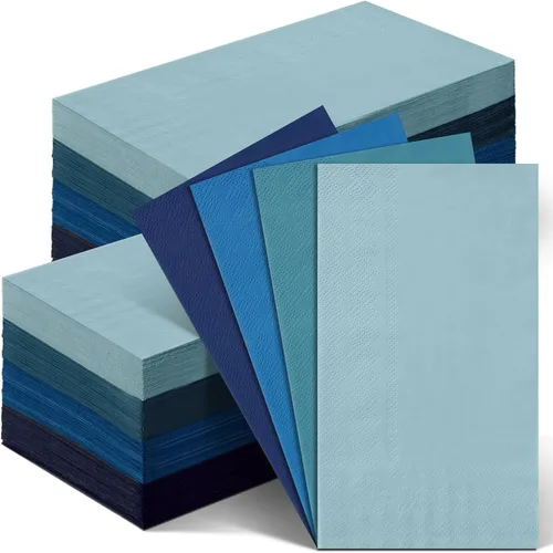 Cholemy 200 servilletas festoneadas para invitados, colores pastel, toallas de mano desechables para baño, invitados, toalla de papel de 2 capas