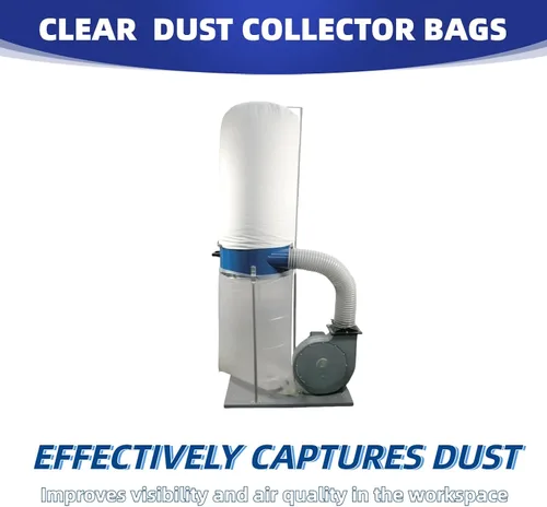Miniatura 4 de 709563 Bolsas colectoras de polvo de plástico transparente, paquete de 6 Para JET Lower Dust Collection DC-1100VX, DC-1200VX Central Machinery