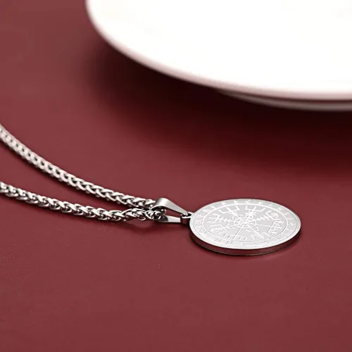 Miniatura 8 de FaithHeart Viking Medal Necklace for Men Sturdy Stainless Steel Pendant Necklaces Retro Norse Mythology Jewelry with Gift Box