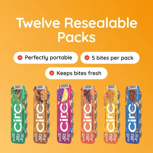 Miniatura 4 de CirC Protein Energy Bites - Paquete variado de bolas de proteína sin gluten, 0.35 onzas de proteína, snack de barra saludable para adultos y niños