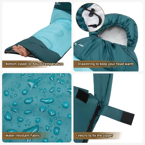 Miniatura 3 de GEERTOP Backpacking Sleeping Bag for Camping, Lightweight Sleeping Bags for Adults Kids Summer Warm Cold Weather Hiking Travel