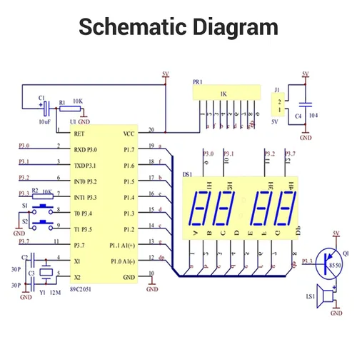 Miniatura 6 de MiOYOOW Kits de reloj digital de 4 dígitos con PCB, kit de proyecto de soldadura de reloj de alarma DIY para aprender soldadura electrónica