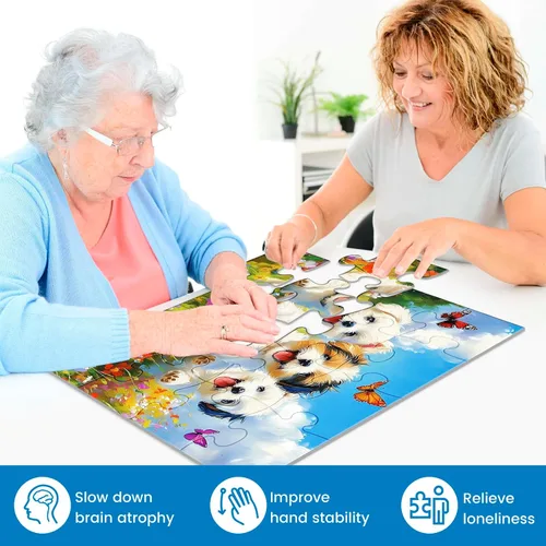 Miniatura 6 de 6 paquetes de 16 piezas grandes de rompecabezas para personas mayores, productos para demencia y Alzheimer, actividades para personas mayores