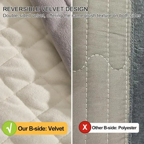 Miniatura 2 de tohrisa Juego de edredón de terciopelo tamaño King, ropa de cama ultrasuave de 3 piezas con 2 fundas de almohada, colcha reversible ligera
