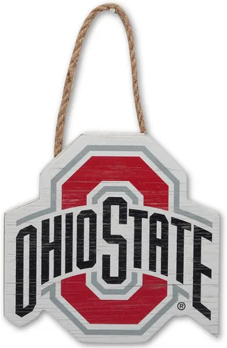 Decoración de pared de madera colgante en forma de logotipo de la Universidad Estatal de Ohio, pequeña decoración del estado de Ohio, gran idea de