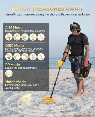 Miniatura 8 de RM RICOMAX Detectores de metales para adultos, detector de oro profesional para búsqueda del tesoro, bobina de búsqueda impermeable IP68 de 10