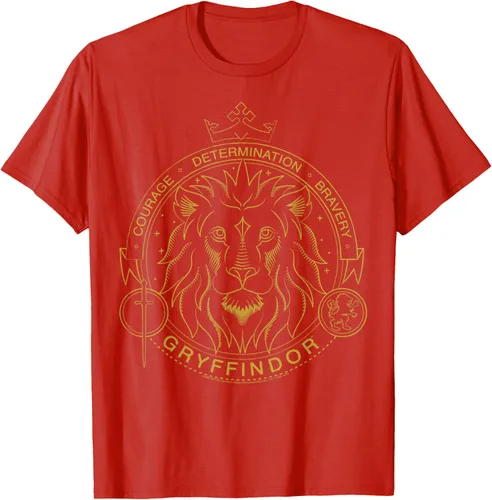 Miniatura 18 de Harry Potter Camiseta Gryffindor Line Art Lion Symbol, Negro