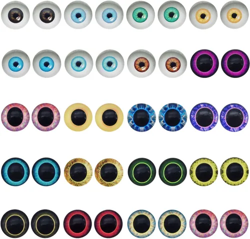100 Uds. de cristal Cabujón de cristal de búho unicornio ojos de pupila humana para muñecas de arcilla, esculturas artesanales, búsqueda de 0.31