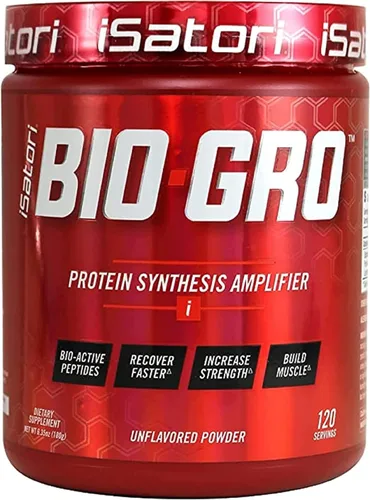 iSatori BIO-GRO Amplificador de síntesis de proteínas, para recuperación muscular y crecimiento, suplemento de calostro y preentrenamiento mejorado