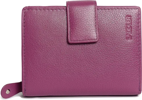 Miniatura 2 de SADDLER - Cartera de piel de lujo para mujer, con cierre RFID, tamaño mediano, con cierre de cremallera, ideal para monedas de identificación