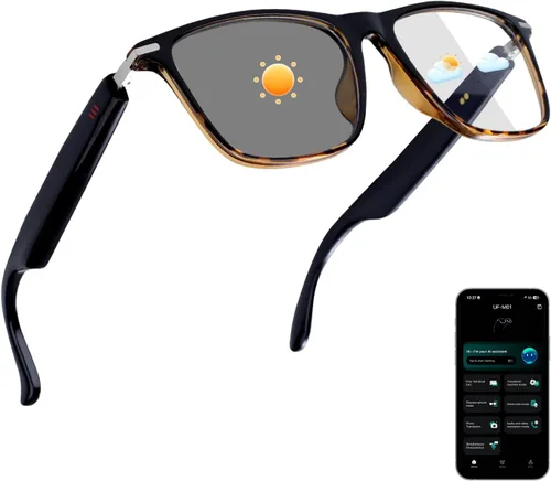 Miniatura 13 de Gafas Inteligentes AI para Hombres y Mujeres, Gafas de Traducción AI Fotocromáticas, Soporta 165+ Idiomas, Control Táctil y Resistente al Agua IPX5