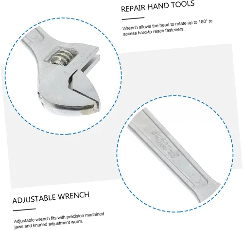 Miniatura 3 de Baluue Llave flexible ajustable con cabezal de rotación para reparación de electrodomésticos, llave ajustable reutilizable portátil para sujetadores