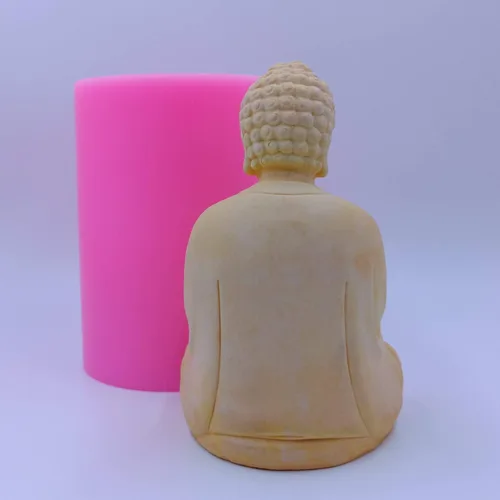 Miniatura 5 de Molde de silicona para velas de Buda de gran tamaño, para hacer velas artesanales, moldes de resina decorada, estatua de cemento de yeso, moldes
