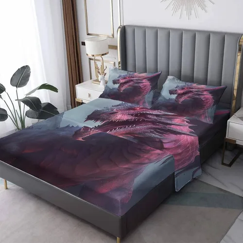 Miniatura 29 de Juego de sábanas tamaño individual: sábanas y fundas de almohada, sábanas y fundas de almohada, microfibra suave y bolsillo profundo y patrón sin