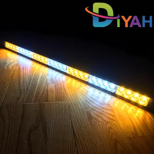 Miniatura 2 de DIYAH 28 LED 31.5 "Advertencia de emergencia Tráfico Advisor Vehículo Barra de luz estroboscópica (ámbar/blanco)