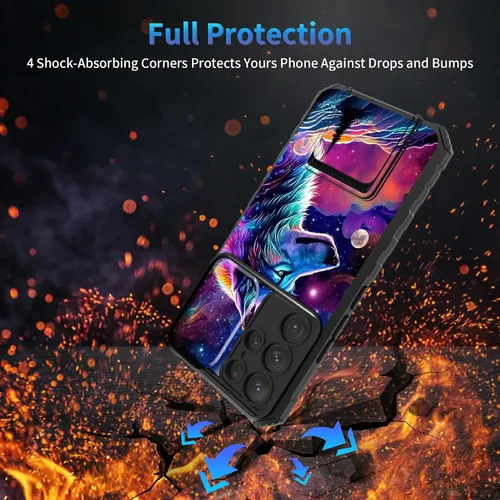 Miniatura 497 de Funda para Samsung Galaxy S22 Ultra 5G, Galaxy S22 Ultra con cubierta de cámara deslizante, funda resistente de doble capa con función atril Black