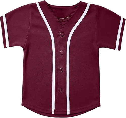 babyhealthy Camiseta de béisbol para niños, con botones, estilo hip hop, personalizada, para niños y niñas