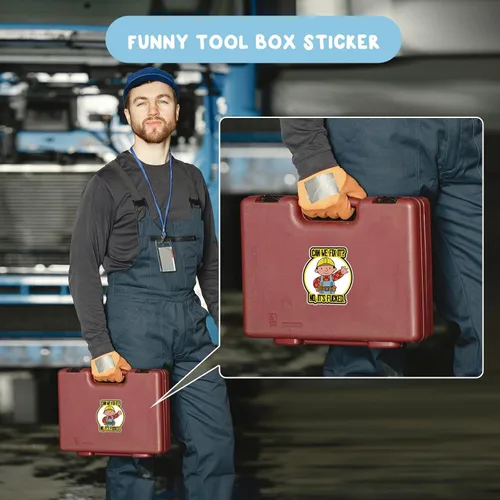 Miniatura 4 de XMJY Paquete de 5 calcomanías divertidas para cascos duros, ¿Podemos arreglarlo? No, It's Fucked, lindas calcomanías de dibujos animados para casco