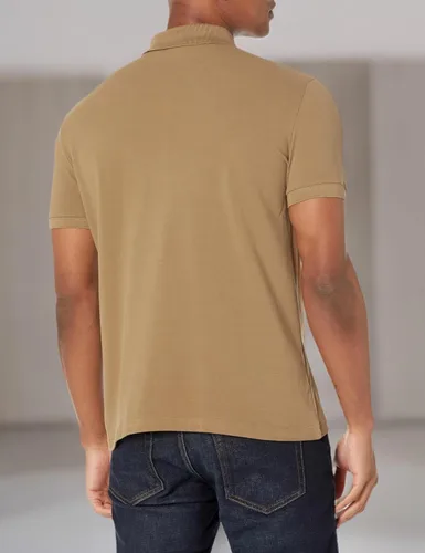 Miniatura 3 de Lacoste Polo de manga corta para hombre, ajuste regular, mini piqué con cinta de hombro