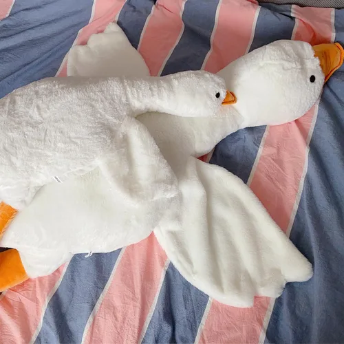 Miniatura 7 de Peluche de Ganso, Almohada Gigante para Dormir y Abrazar de 35.4 pulgadas/90cm, Juguete de Peluche de Cisne Blanco Suave, Regalo para Niños, Amigos