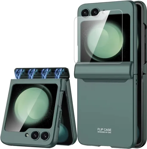 Miniatura 10 de Miimall Funda para Samsung Galaxy Z Flip 5 con protección de bisagra, [protector de pantalla integrado] Funda de cuerpo completo de policarbonato