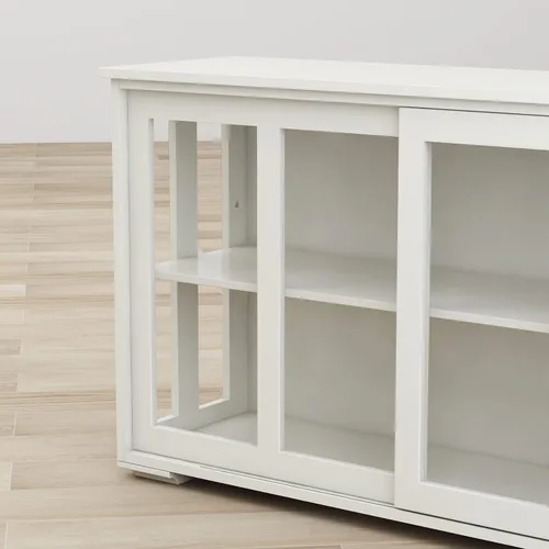 Miniatura 6 de CIATRE Kitchen Storage Stand Cupboard with Glass Door-White，Solidity and Stability, Large Storage Space, Practical Sideboard Buffet Table, Easy