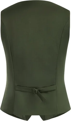 Miniatura 2 de Belle Poque Chaleco de doble botonadura para mujer, chaleco vintage con cuello de solapa y 2 bolsillos