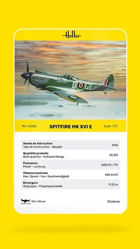 Miniatura 3 de Heller Kit de construcción de modelo de avión Spitfire MK 16E