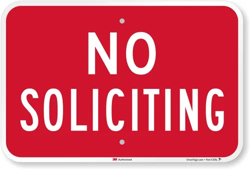 SmartSign - K-7506-EG-12x18 "No Soliciting" Letrero | 12" x 18" 3M Aluminio Reflectante de Grado Ingeniero 12" x 18" 3M EG Aluminio Reflectante