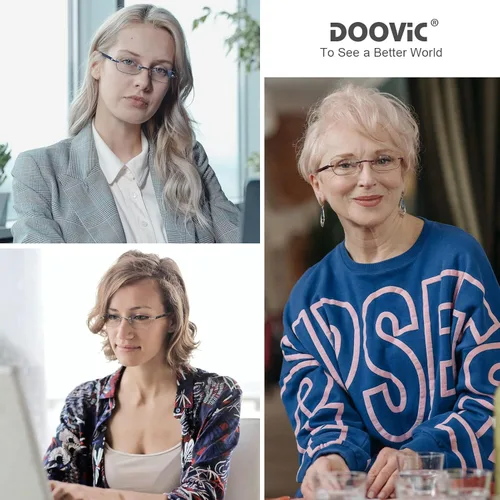 Miniatura 2 de DOOViC 3 Pack Rimless Reading Glasses For Women Lightweight Elegant Blue Light Blocking Readers, Tinted Edge/Spring Hinge