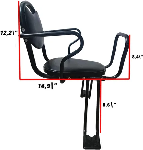 Miniatura 2 de Asiento trasero de bicicleta para niños, asiento trasero de bicicleta para niños, asiento trasero de bicicleta con reposabrazos, pedales y arnés
