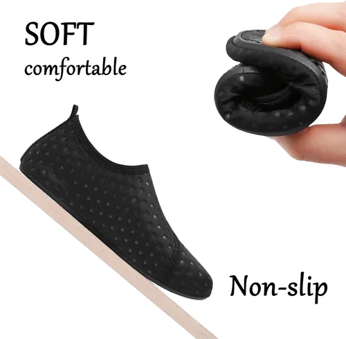 Miniatura 5 de Scurtain - Zapatos acuáticos para niños, calcetines acuáticos de secado rápido con sensación de pies descalzos para niños, niñas y bebés con suela