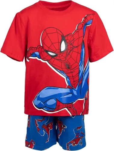 Miniatura 8 de Marvel Conjunto de camiseta de Spider-Man y pantalones cortos de rizo francés para niños pequeños a niños grandes (2T - 10-12)