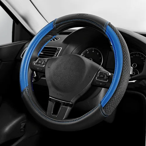 Skechers Funda para Volante Air-Cooled, Funda para Volante de Automóvil de Cuero de Malla Air-Cooled, Ajuste Universal 14" 1/2-15", Protector de