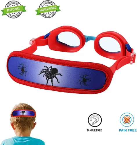 Miniatura 3 de Gafas de natación para niños de 2 a 6 años, gafas para niños sin jalar el cabello, gafas para niños con banda para la cabeza acolchada