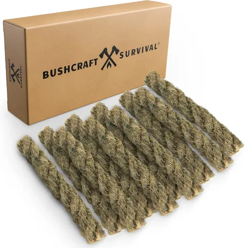 Miniatura 7 de Bushcraft Survival Cuerda de yesca y fuelles para arrancar fuego, resistente a la intemperie natural, kit de fuego de emergencia impermeable