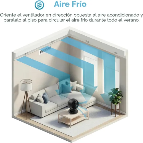 Miniatura 4 de IRIS USA - Ventilador WOOZOO de circulación oscilante de aire, estilo globo, compacto y personal con mando a distancia, 12 pulgadas, PCF-SC15