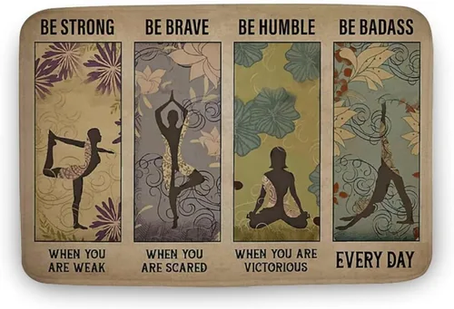 Tapete de yoga con texto en inglés «Be Strong When You are Weak», «Be Strong When You are Weak», tapete de yoga vintage, tapete de yoga, tapete de