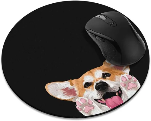 Miniatura 17 de Alfombrilla de mouse redonda antideslizante, alfombrilla de mouse de bulldog inglés WIRESTER para el hogar, la oficina y el escritorio