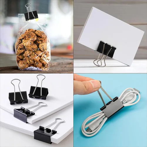 Miniatura 6 de Ufmarine - Clips de carpeta pequeños de 1 pulgada de longitud, (72 piezas) clips de papel pequeños para suministros de oficina