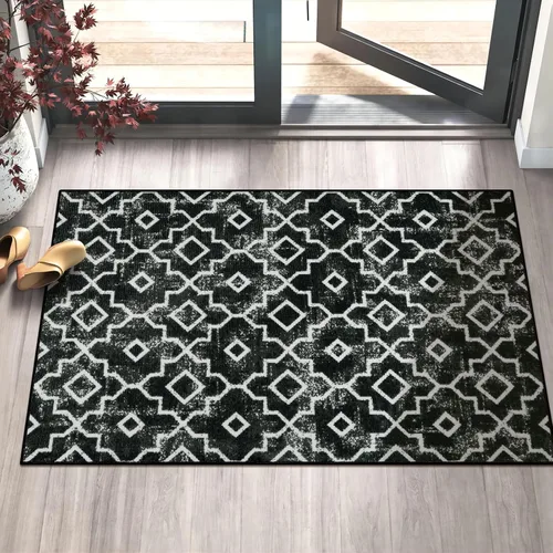 Miniatura 15 de Wonnitar Tapete marroquí para puerta interior, antideslizante, lavable a máquina, de perfil bajo, atrapador de suciedad, de bienvenida para entrada