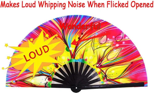 Miniatura 5 de Rave Fans - Ventilador de mano plegable grande para baile de línea, ventiladores de aplausos plegables para baile, festival de música, fiesta