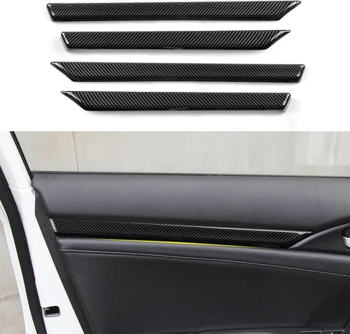 Miniatura 12 de Calcomanías de panel de consola central de aire acondicionado para Honda Civic 2016-2021, accesorios de 10ª generación, calcomanías de fibra