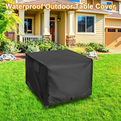 Miniatura 7 de Kingling Funda cuadrada para mesa de exterior, 24 pulgadas, cubierta cuadrada para mesa de patio, impermeable, pequeña funda para muebles de patio