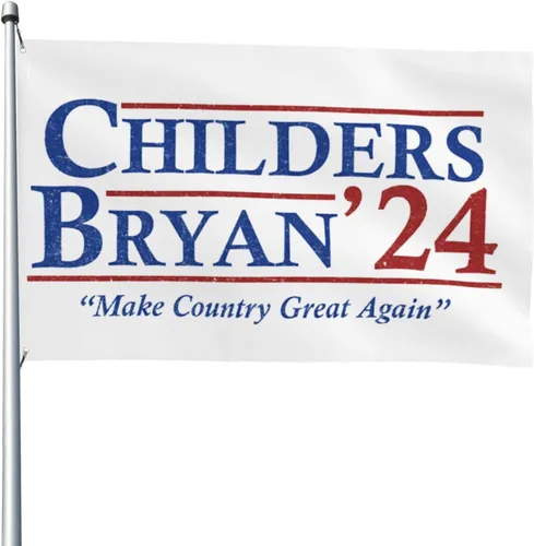 Childers Bryan'24 Flag Childers Bryan 2024 Bandera electoral Make Country Great Again de 4 x 6 pies, banderas de colores vivos para decoraciones