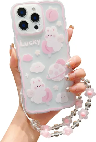 Miniatura 31 de Compatible con iPhone 11 Funda Lindo Dibujos Animados Pequeño Oso Conejo con Lindo Diseño de Cadena para Mujeres Niñas Estético Kawaii Funda Delgada