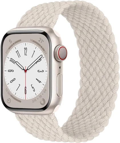 Miniatura 10 de Correa elástica de nylon trenzada Solo Loop, compatible con correas de Apple Watch de 1.496 pulgadas, 1.575 pulgadas, 1.614 pulgadas, 1.654